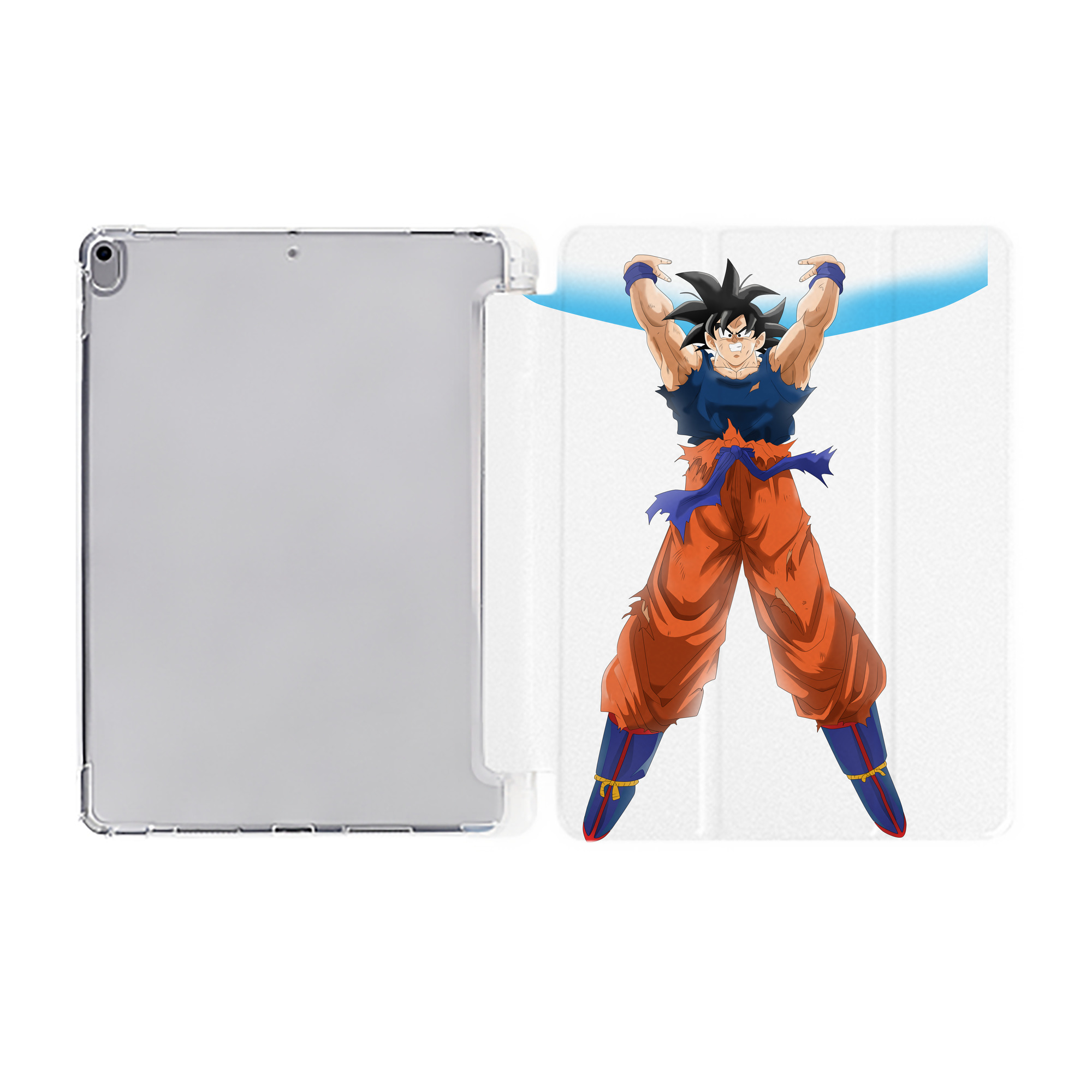 （画像用） ドラゴンボール 孫悟空（そん ごくう）Son Goku カカロット DRAGON BALL Kakarotto IPad ケース ペン収納付き 三つ折りスタンド PUレザー×シリコン 対応機種9.5/10.5/10.9インチ